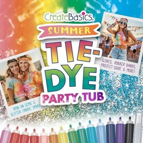 NEW Create Basics 101 pc Tie Dye Party Tub Kit - Picture 5 of 6